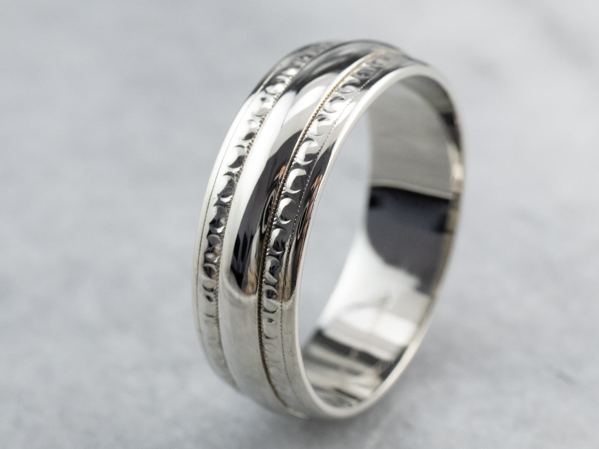 White Gold Pattern Band