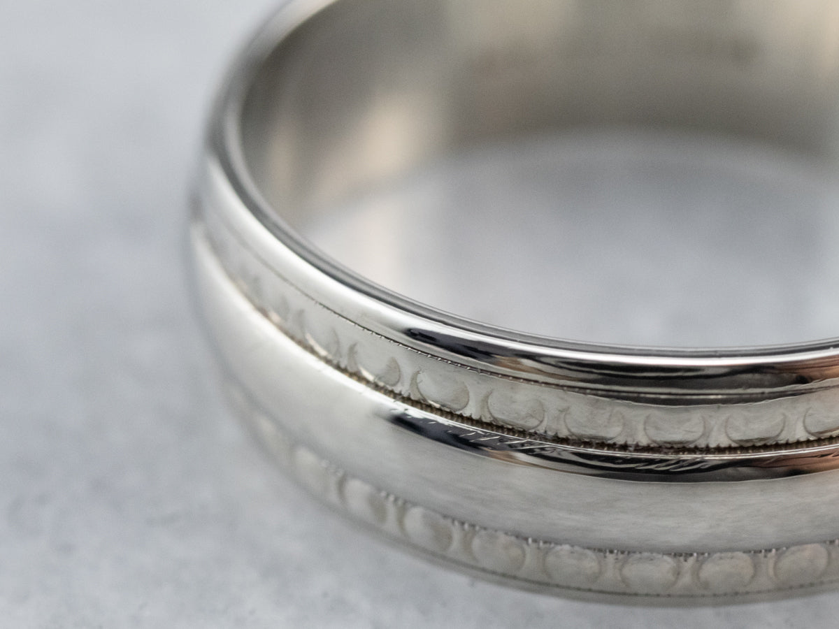 White Gold Pattern Band