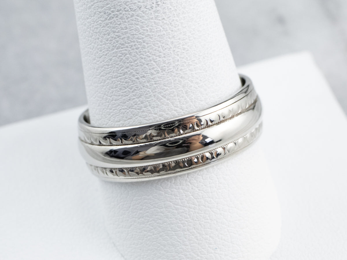 White Gold Pattern Band