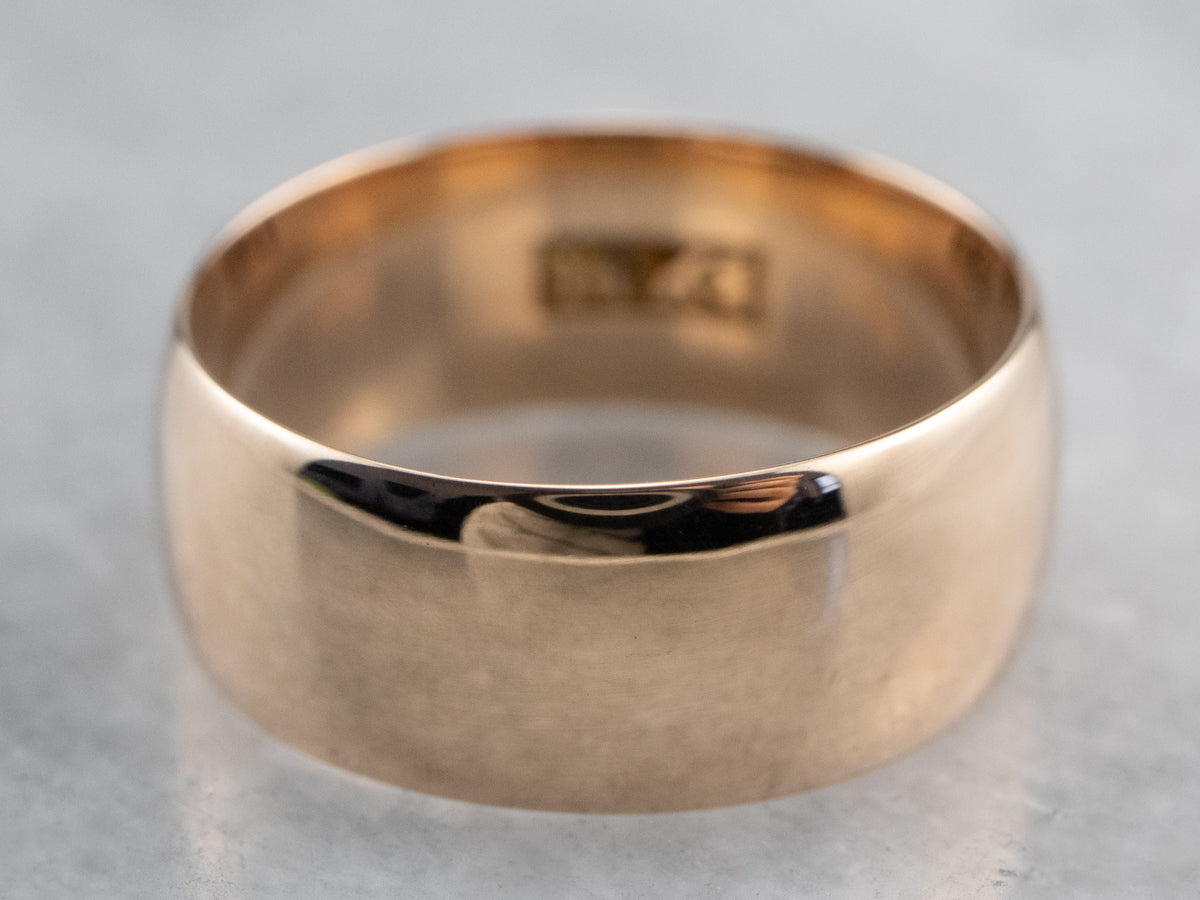 Antique Wide Rose Gold Band