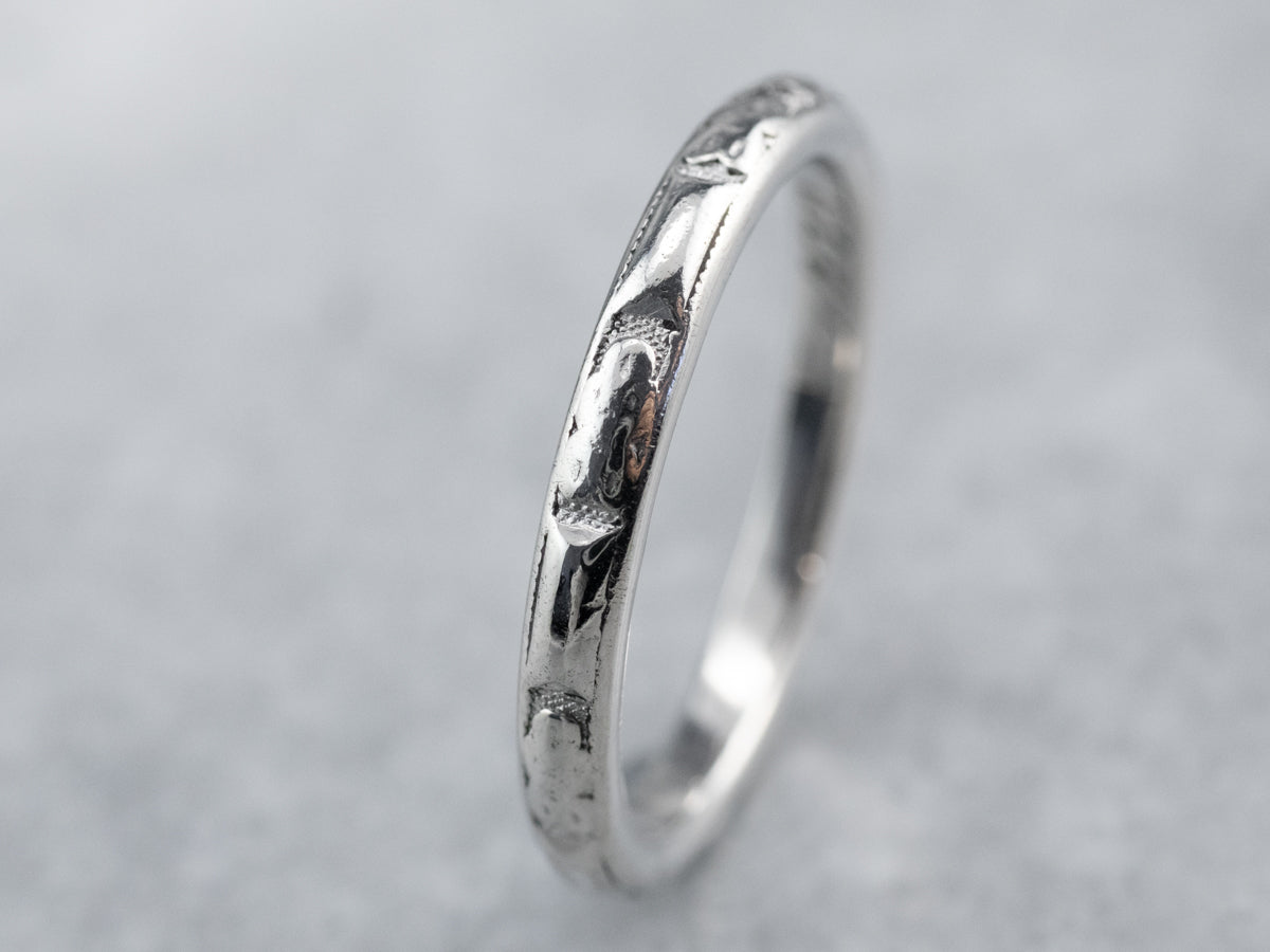 1930&#39;s Platinum Line Pattern Band