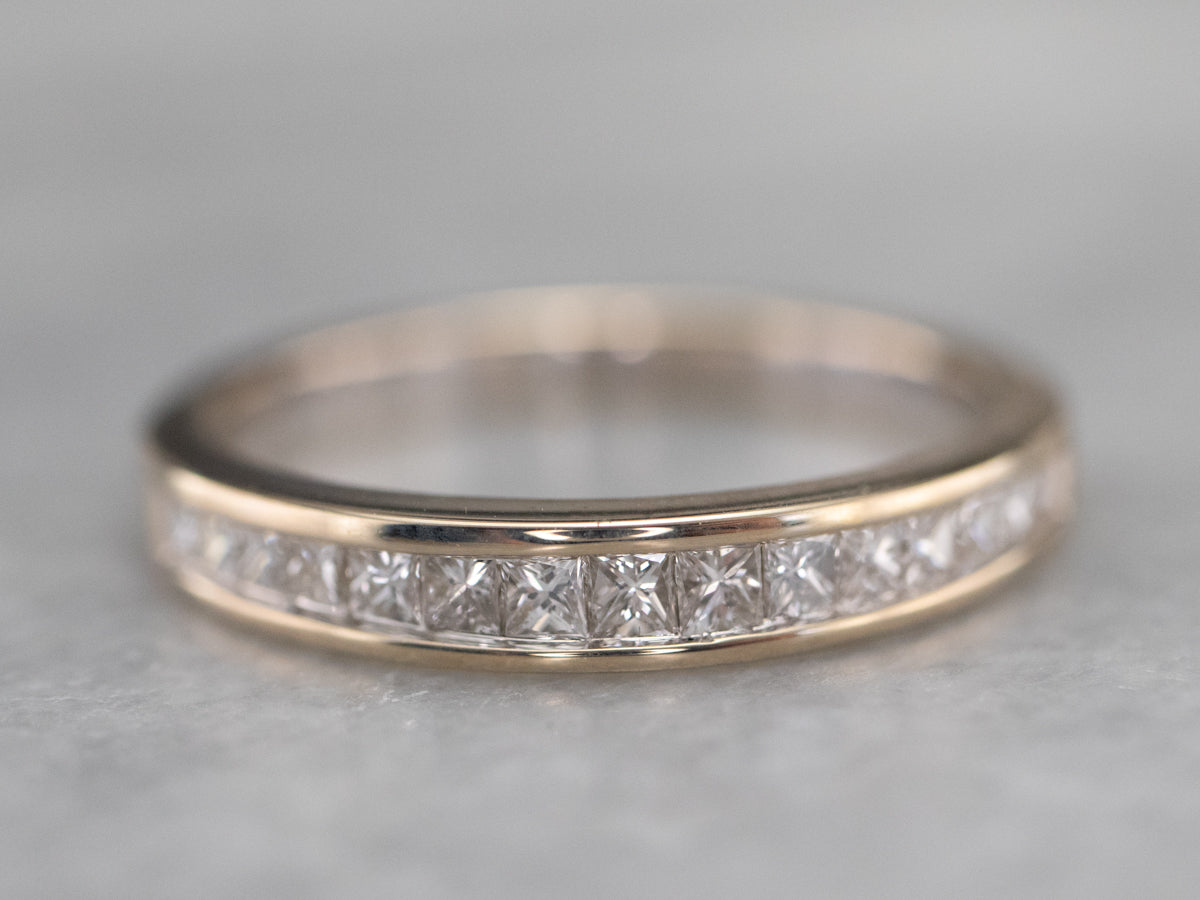 White Gold Princess Cut Diamond Band