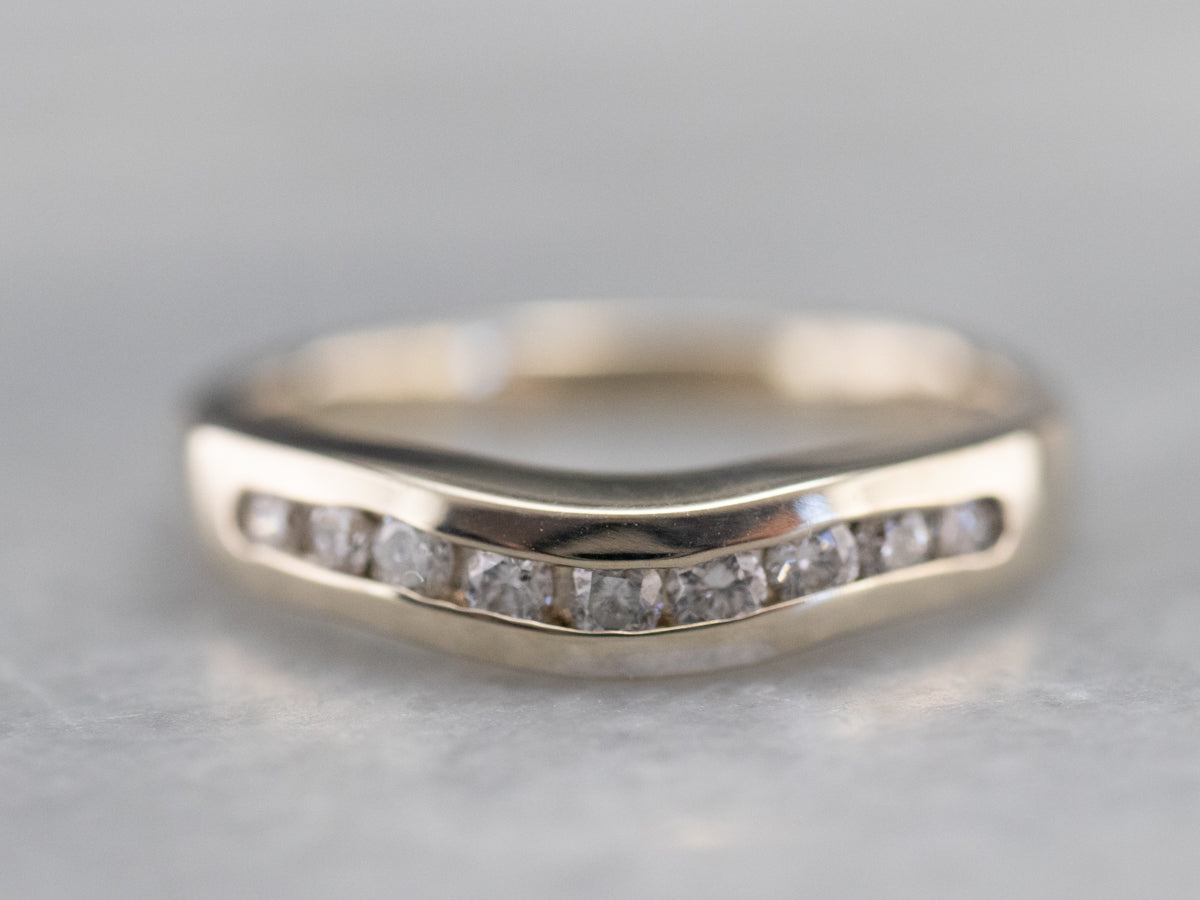 Curved Channel Set Diamond Band