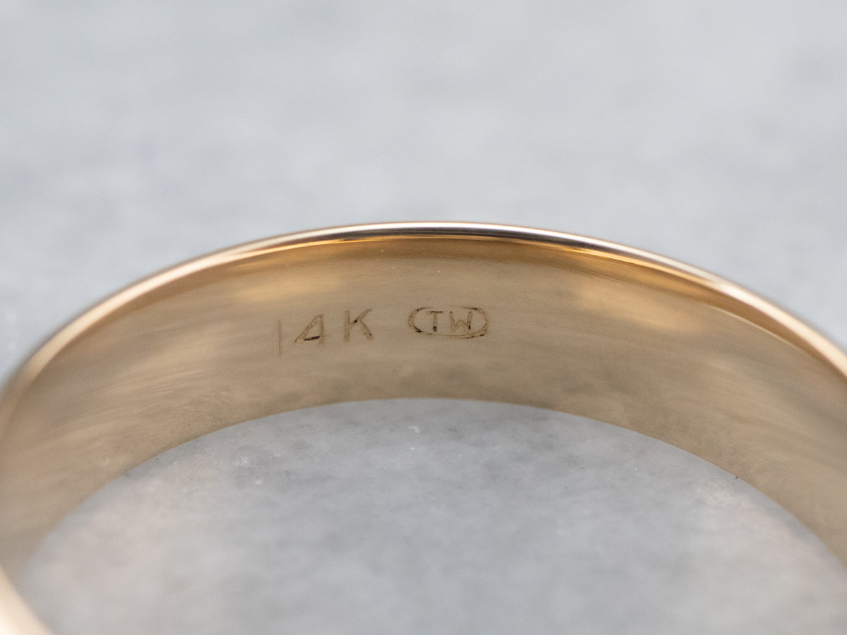 Milgrain Edge Yellow Gold Wedding Band