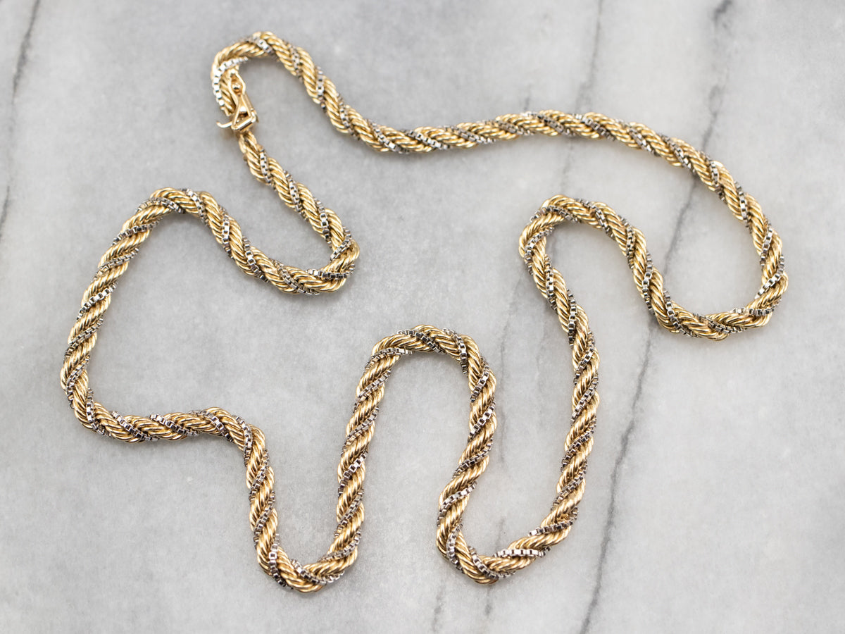 Thick Two Tone Gold Twist Chain