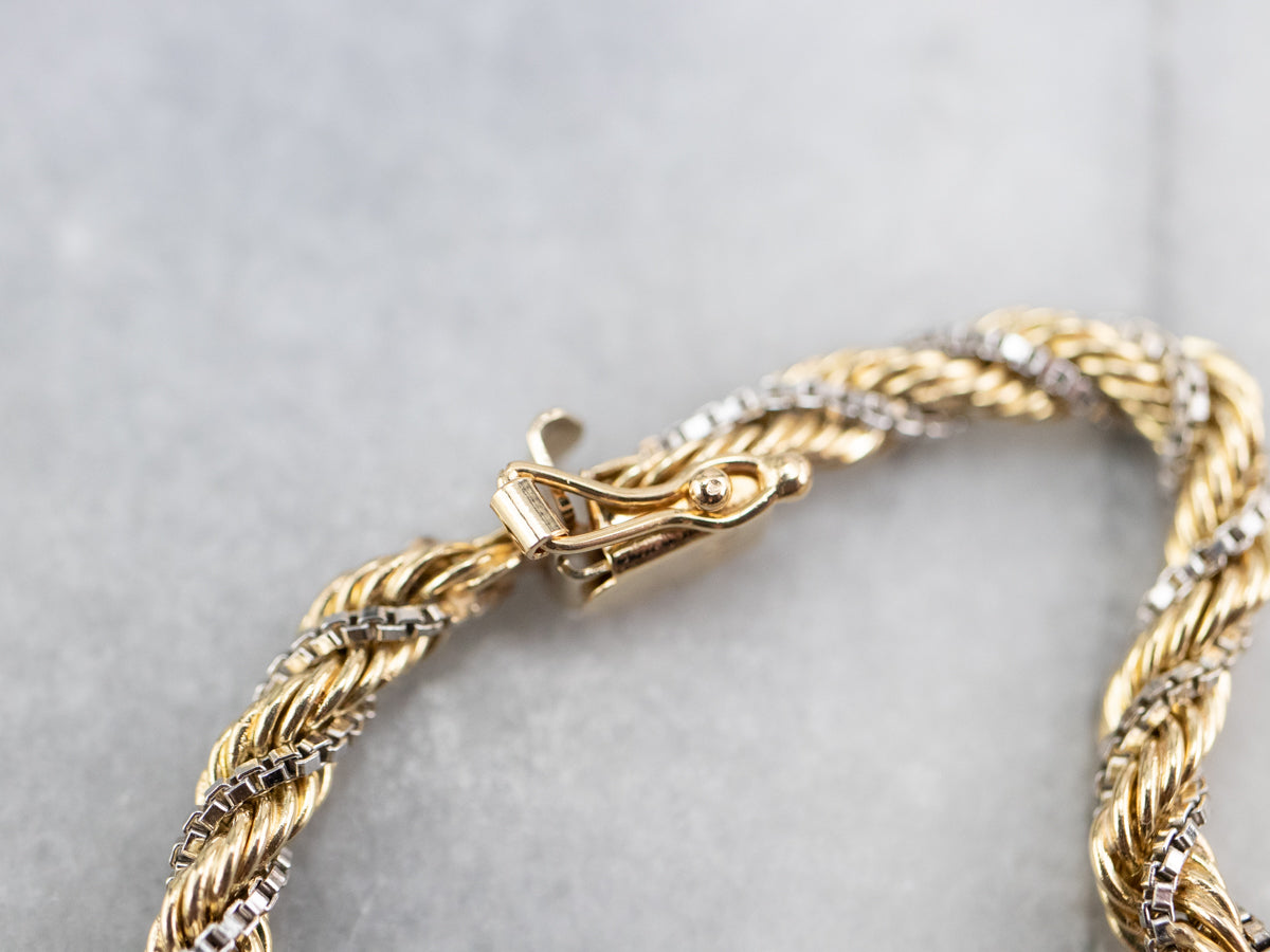 Thick Two Tone Gold Twist Chain