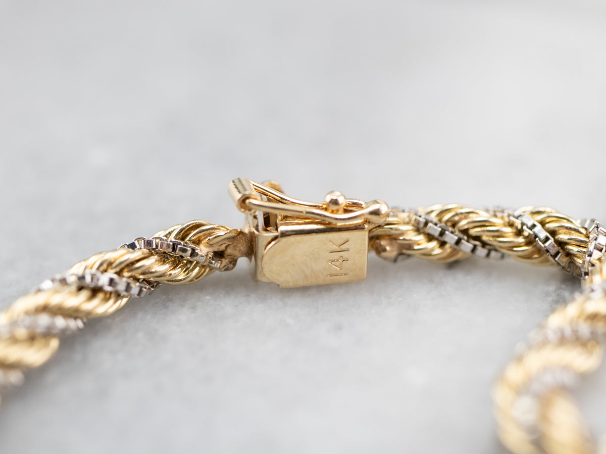 Thick Two Tone Gold Twist Chain