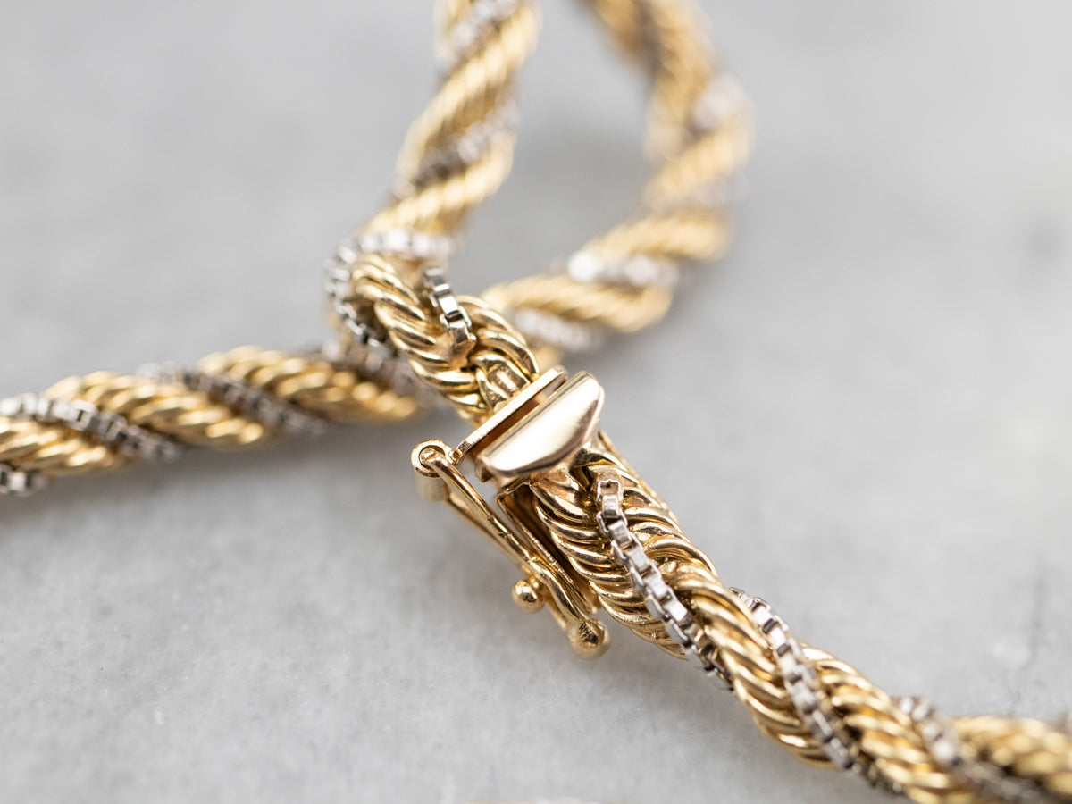 Thick Two Tone Gold Twist Chain