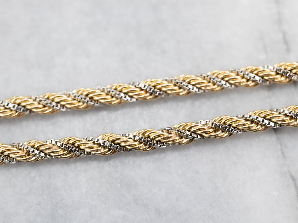 Thick Two Tone Gold Twist Chain