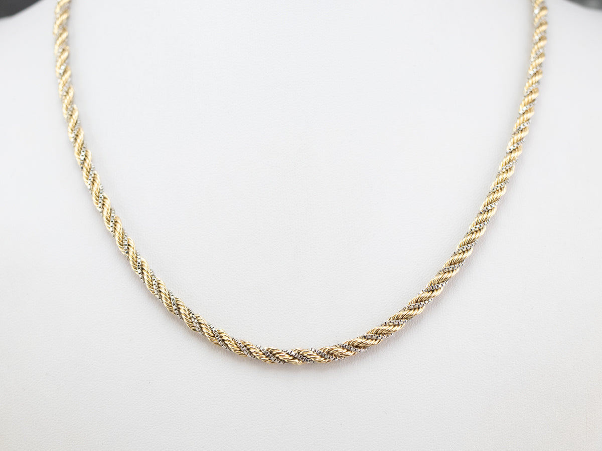 Thick Two Tone Gold Twist Chain