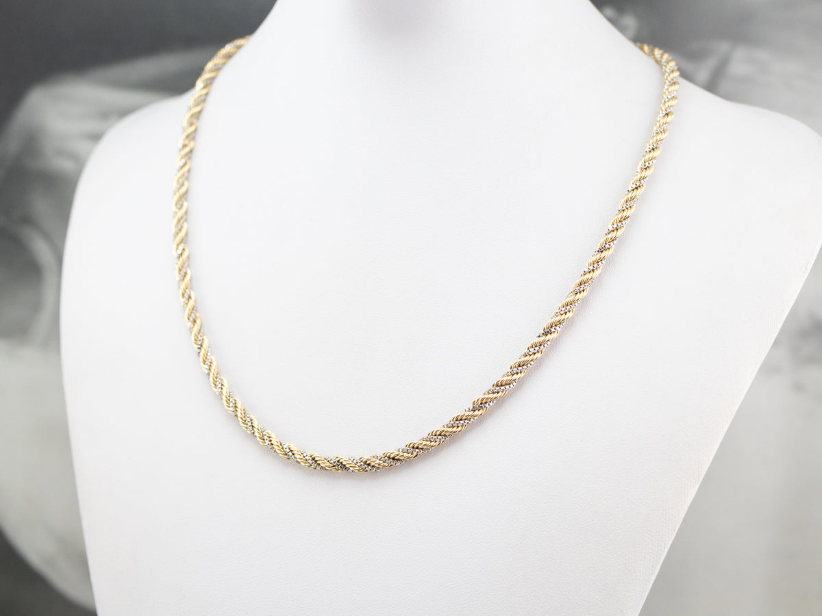 Thick Two Tone Gold Twist Chain