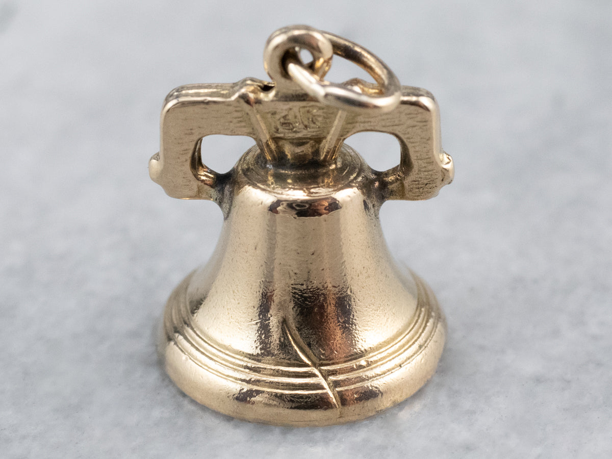 Vintage Gold Liberty Bell Charm