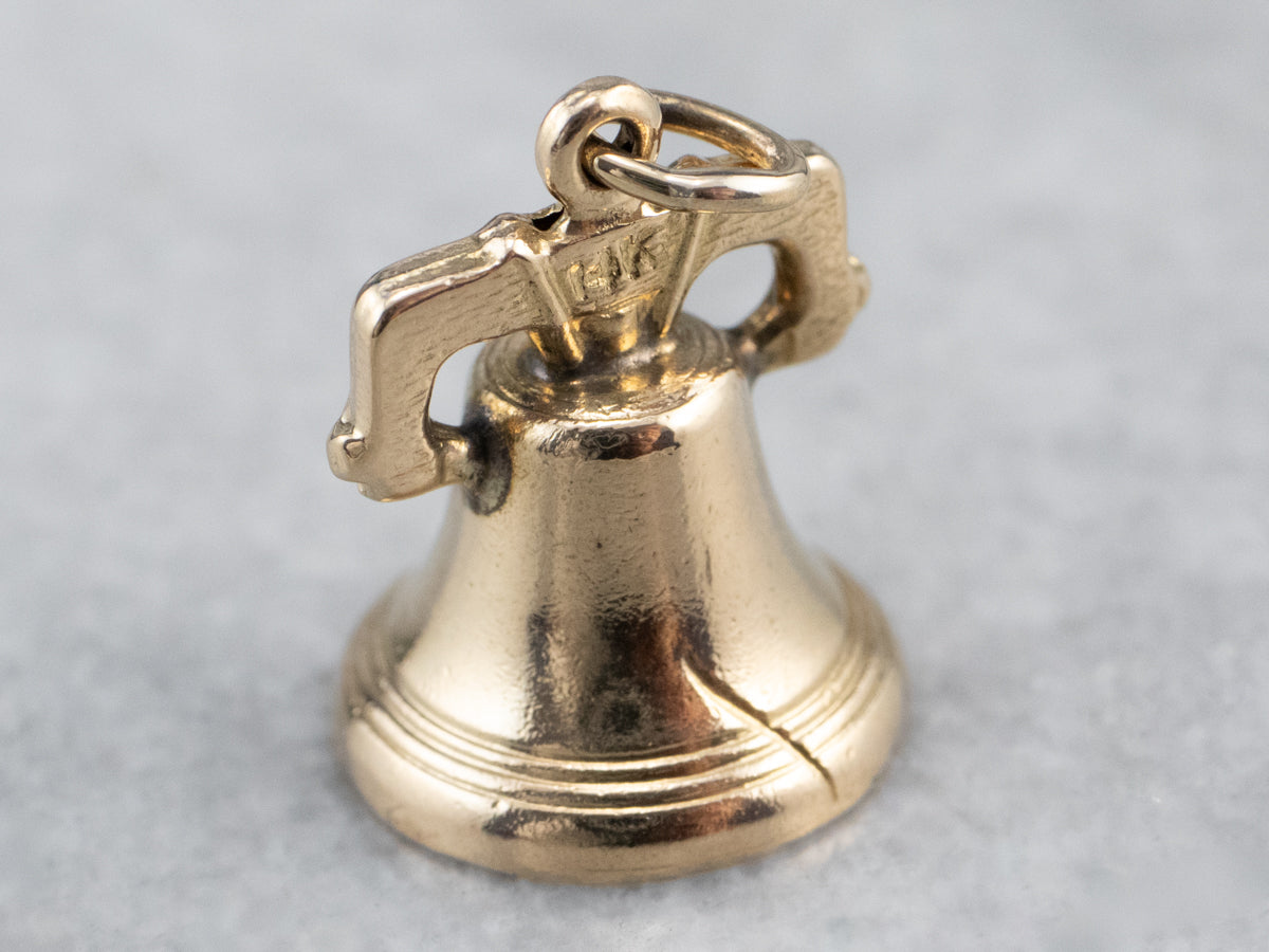 Vintage Gold Liberty Bell Charm