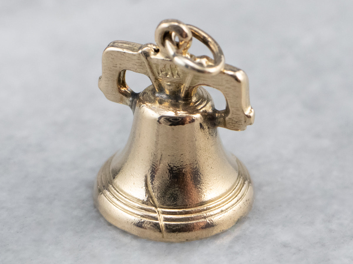 Vintage Gold Liberty Bell Charm