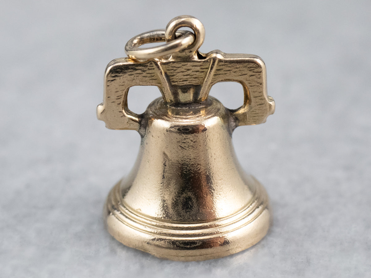 Vintage Gold Liberty Bell Charm