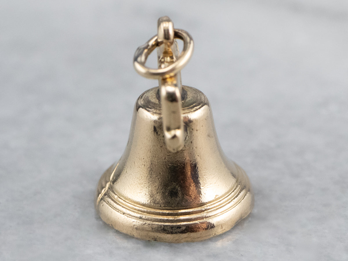 Vintage Gold Liberty Bell Charm