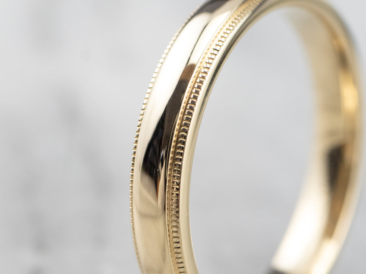 Milgrain Edge Yellow Gold Wedding Band 5110