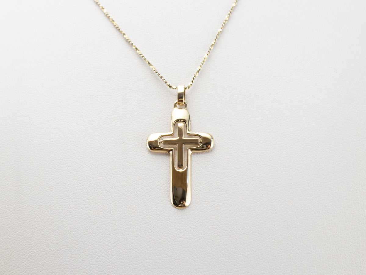 Vintage Yellow Gold Cross