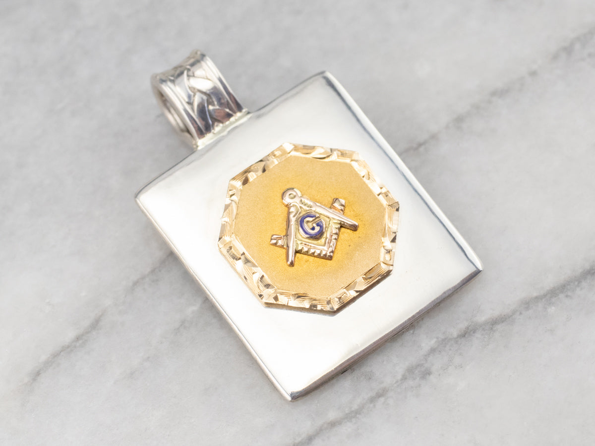 Silver and Gold Masonic Pendant