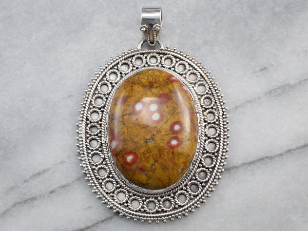 Pinolith Jasper Pendant 1 3/4