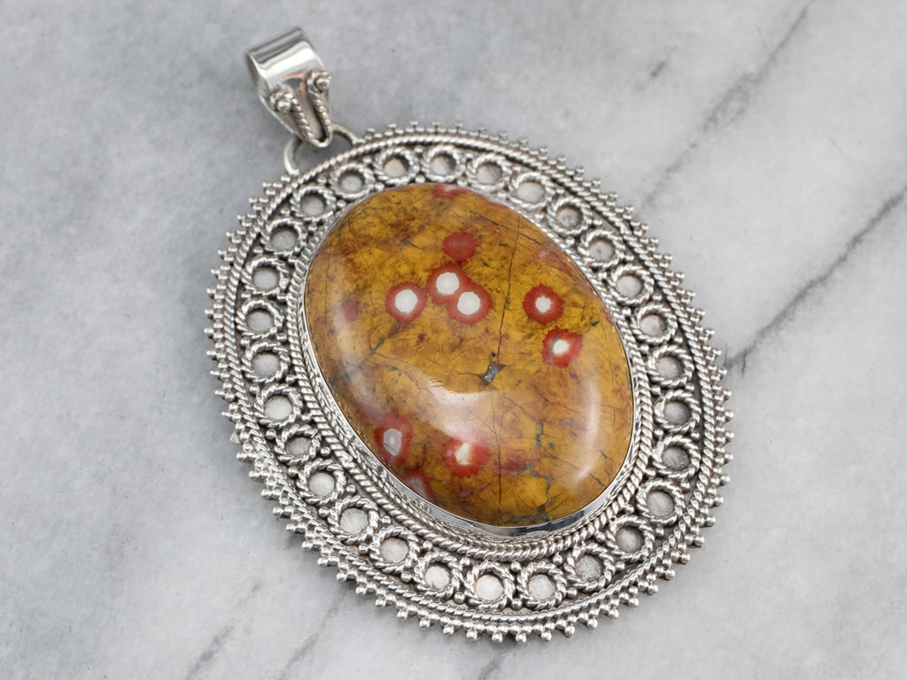 Peanut Wood Jasper Pendant 1 3/4