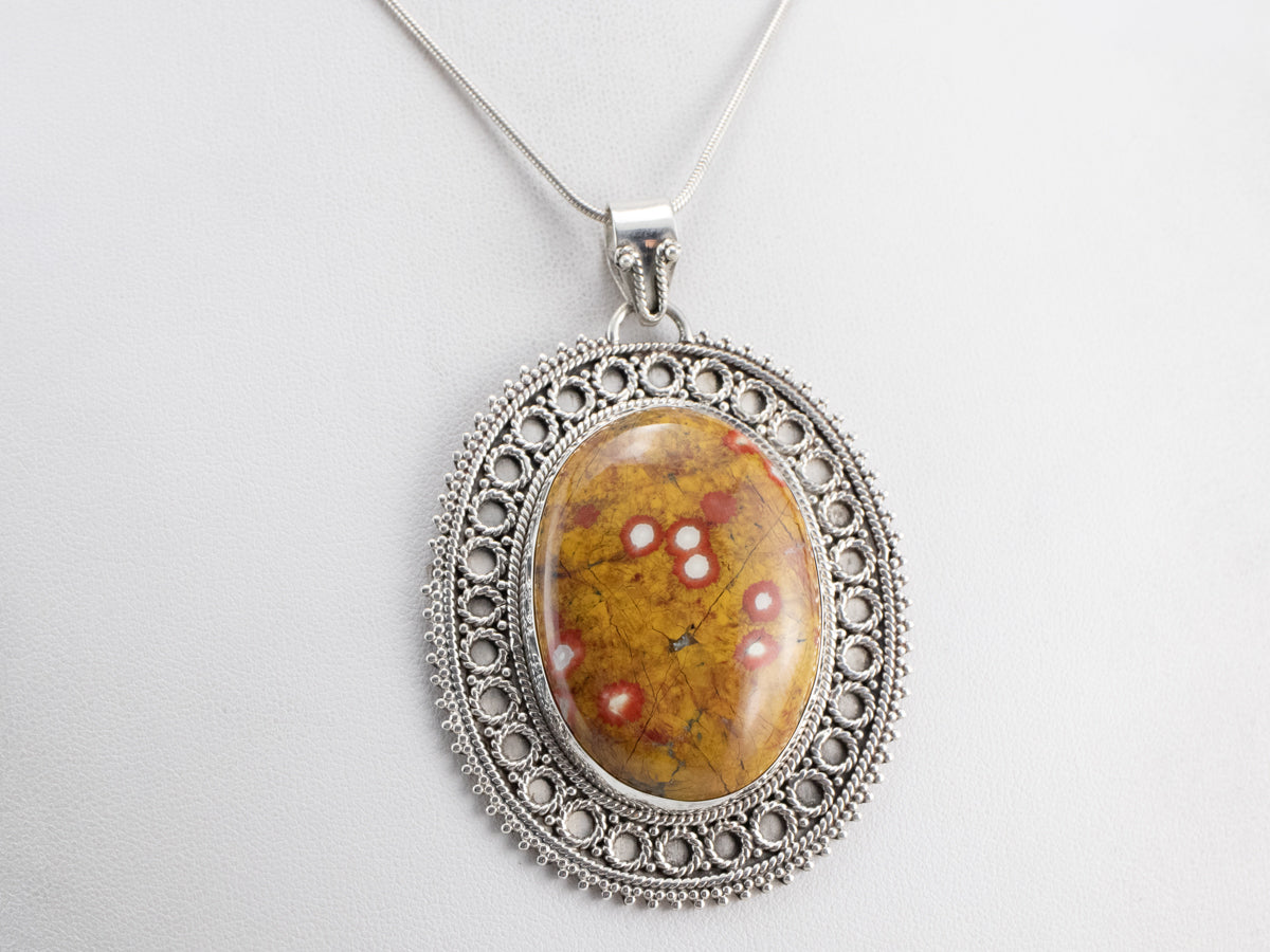 Picture Jasper Pendant 1 3/4