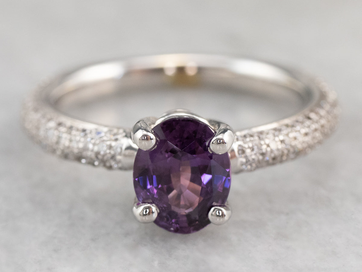 Bi-Colored Sapphire and Diamond Ring