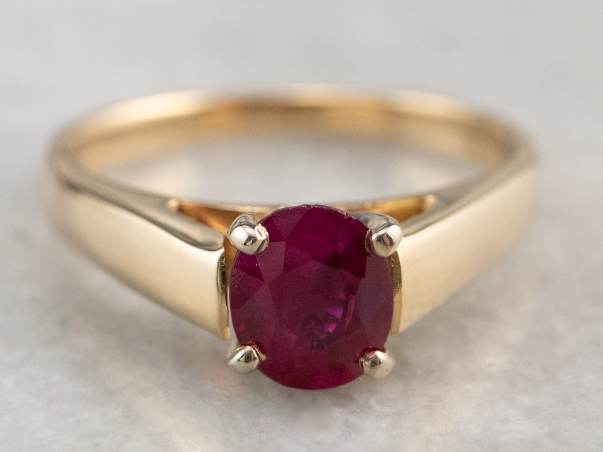 Raspberry Ruby Solitaire Ring