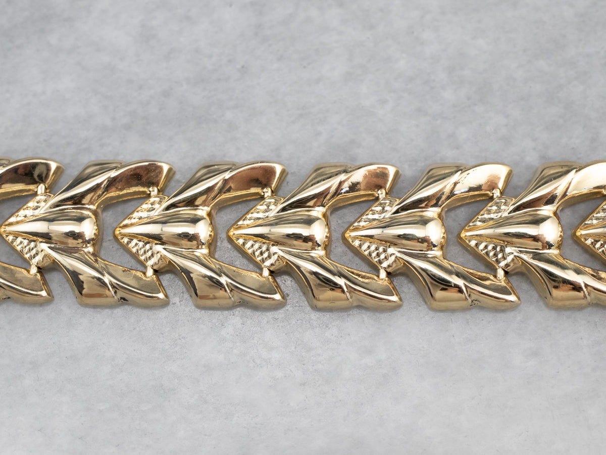Chevron 14k Solid Gold Bracelet Bold Bracelet Heavy Solid 
