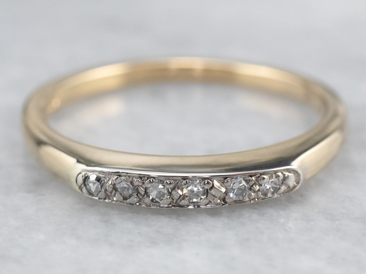 Vintage Diamond Gold Wedding Band