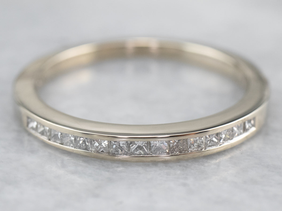 Channel Set Diamond White Gold Wedding Band