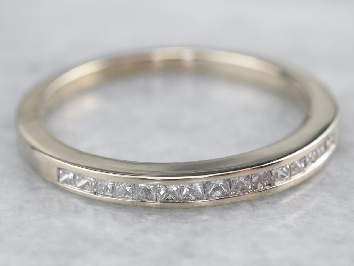 Channel Set Diamond White Gold Wedding Band