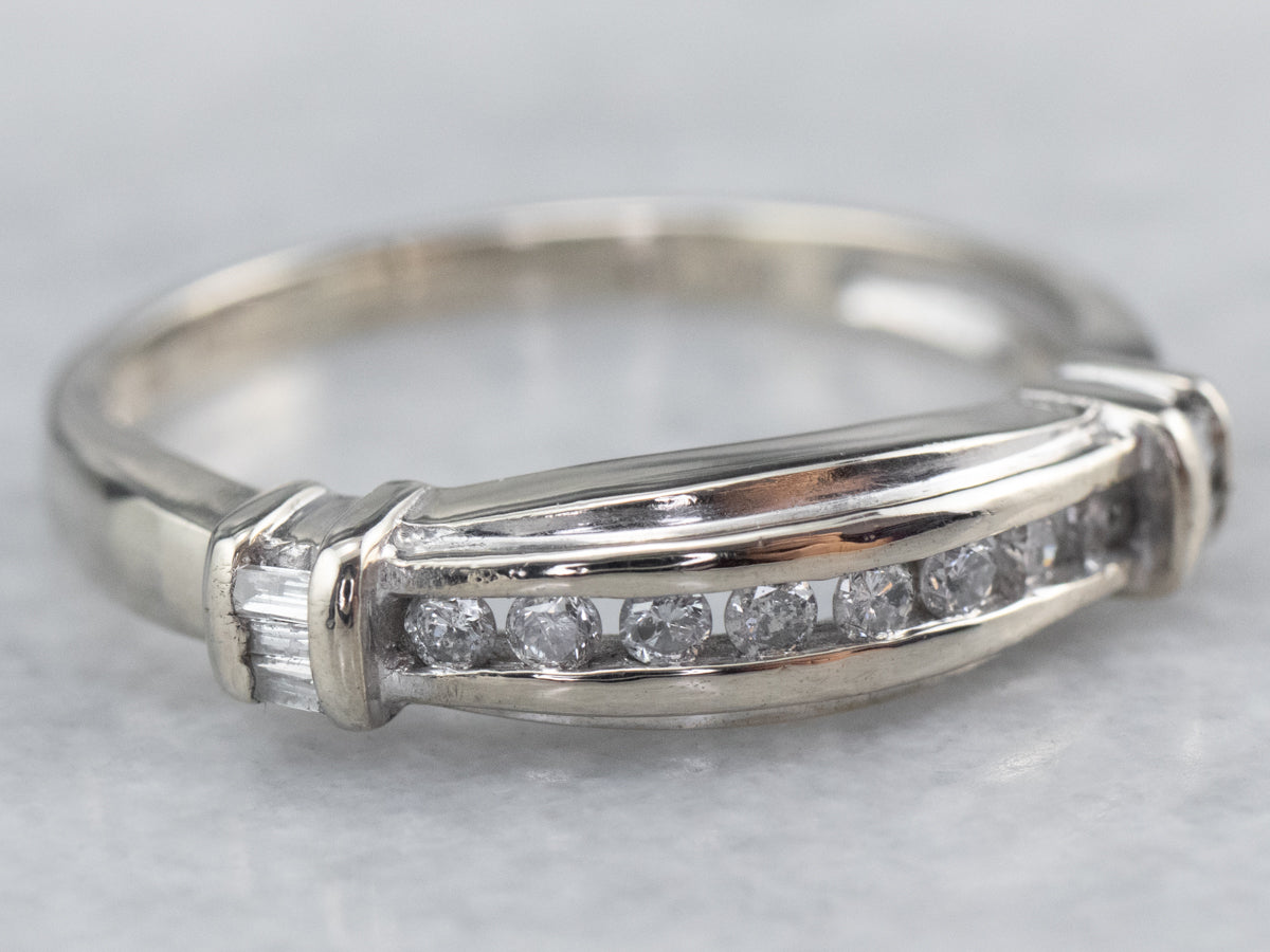 White Gold Channel Set Diamond Band