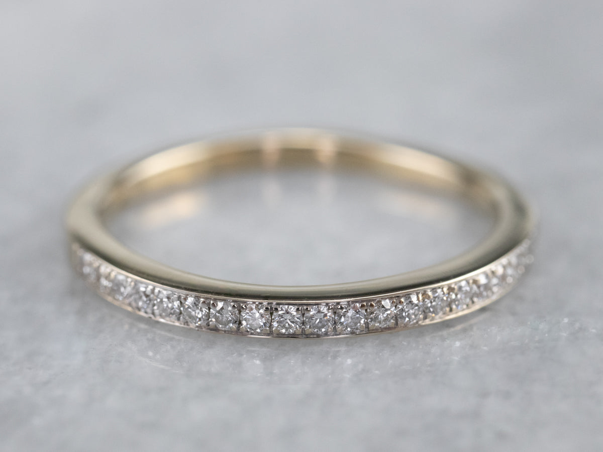 Thin Diamond 18K White Gold Wedding Band