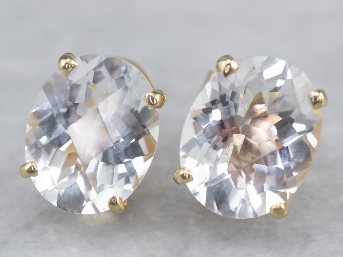 White Topaz Stud Earrings