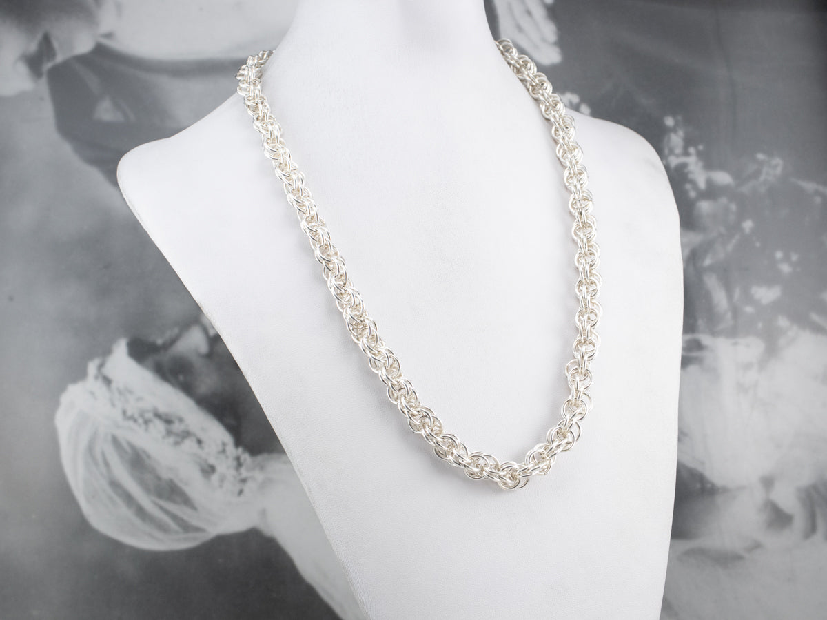 Heavy Woven Sterling Silver Chain