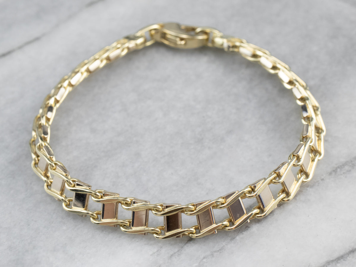 Vintage Italian Gold Link Bracelet