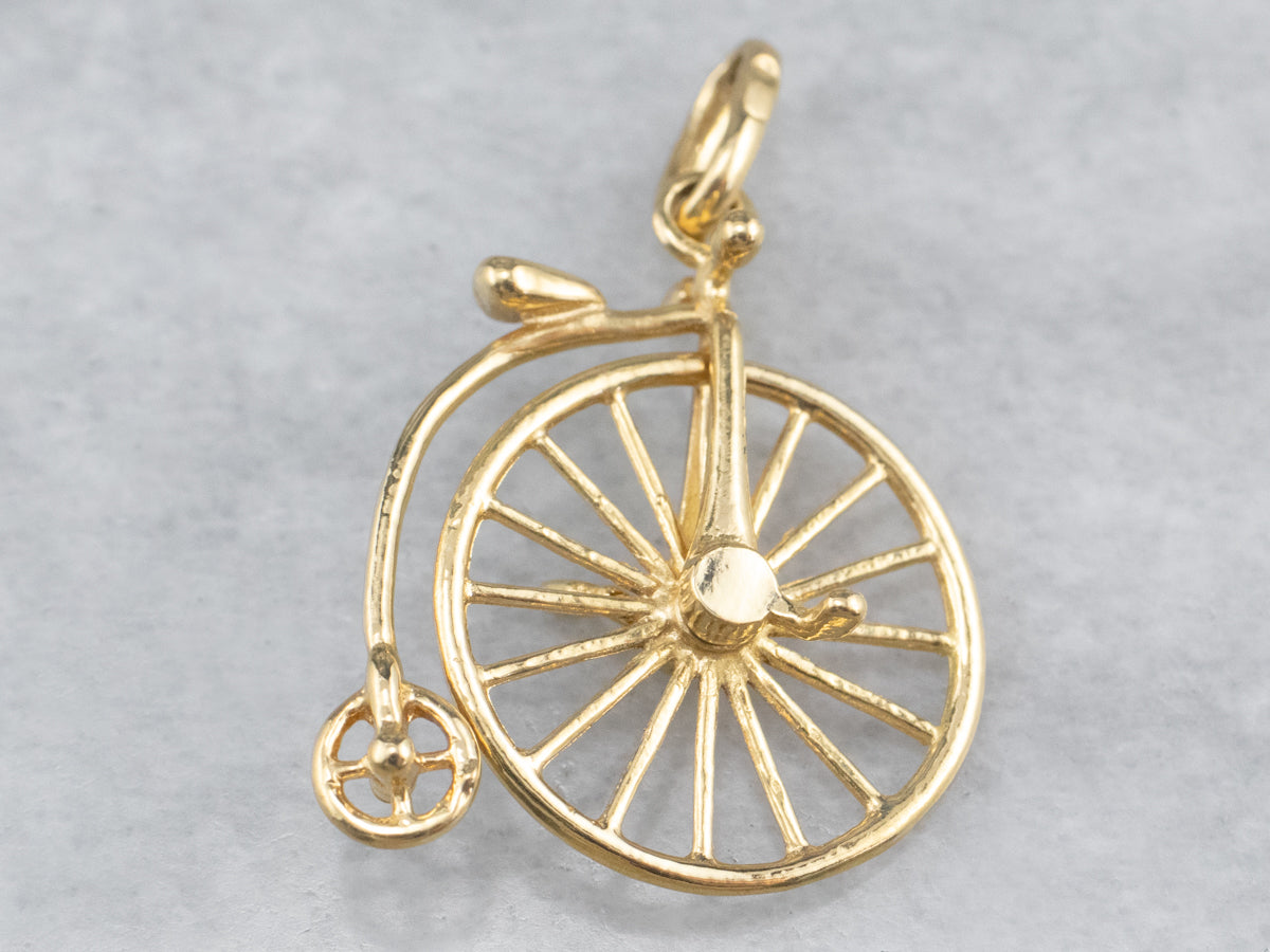 18K Gold Penny-farthing Moving Charm