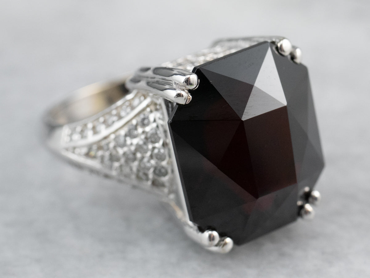 Pyrope Garnet and Diamond Cocktail Ring