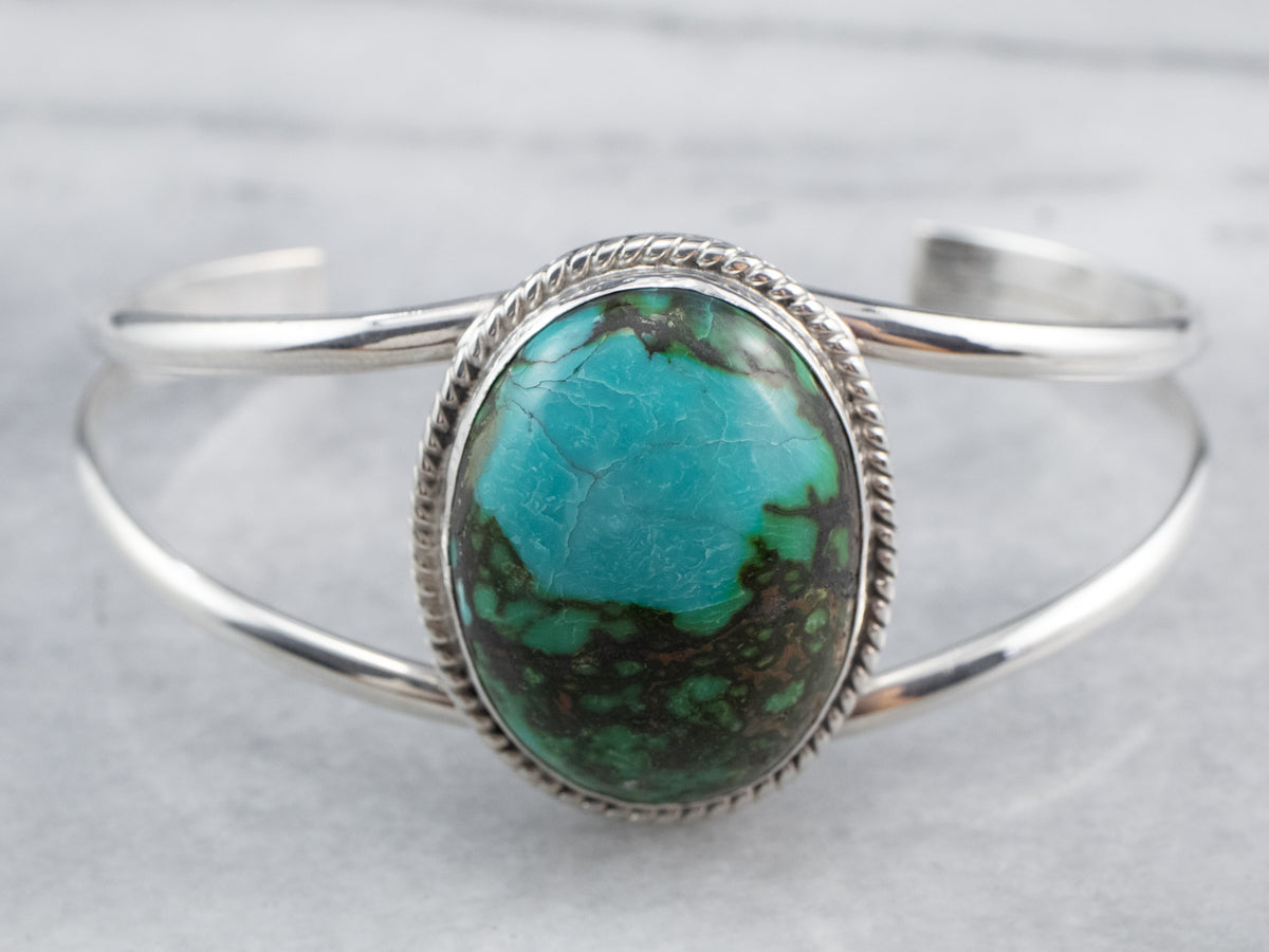 Outlet Stunning Silver Turquoise Cuff Bracelet