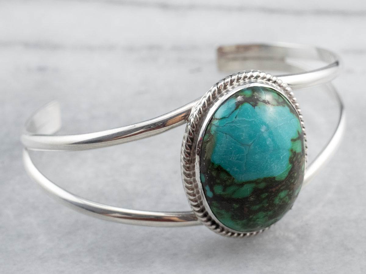 925 Sterling popular Silver Turquoise Cuff Bracelet