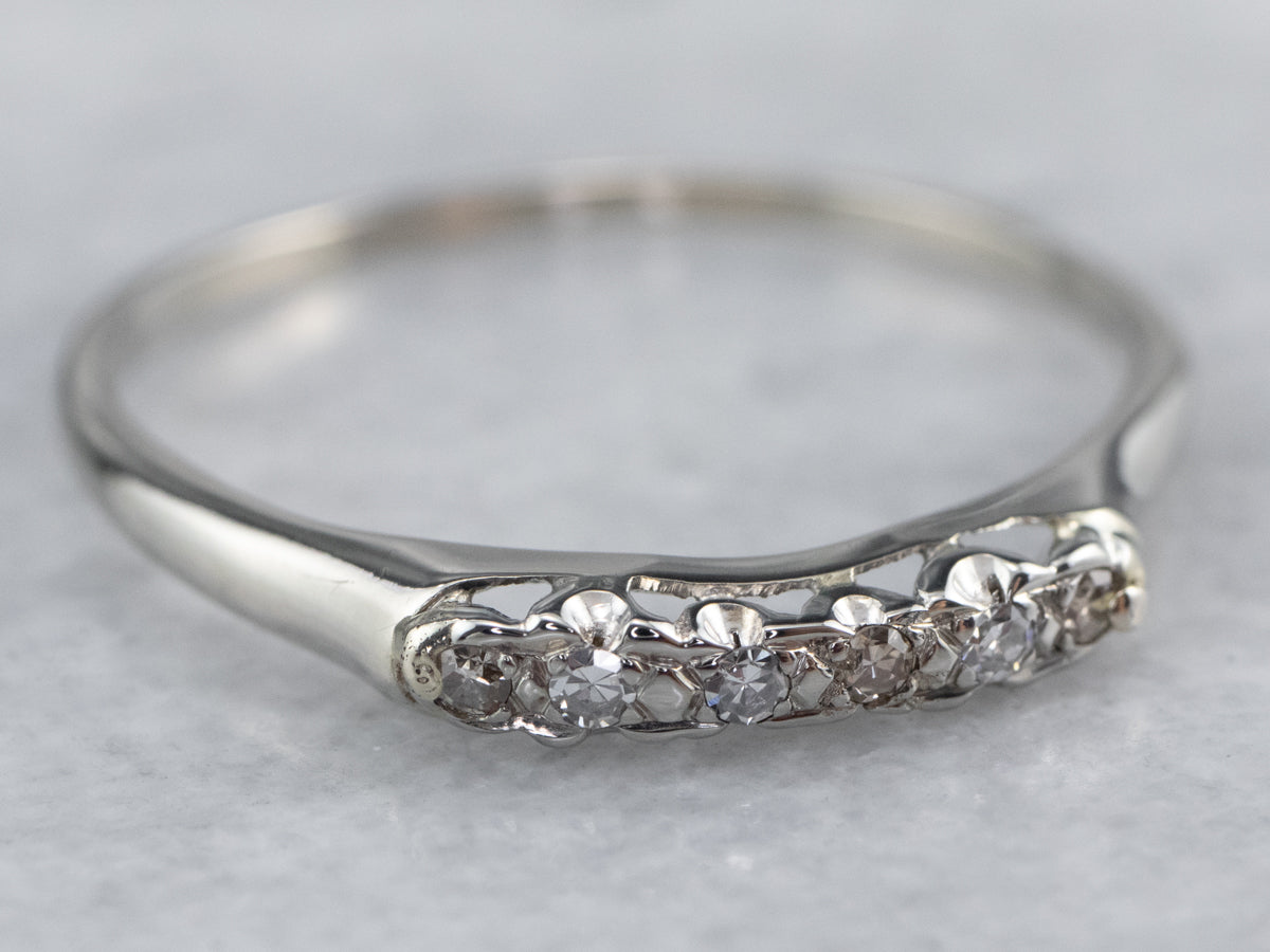 White Gold Vintage Diamond Band