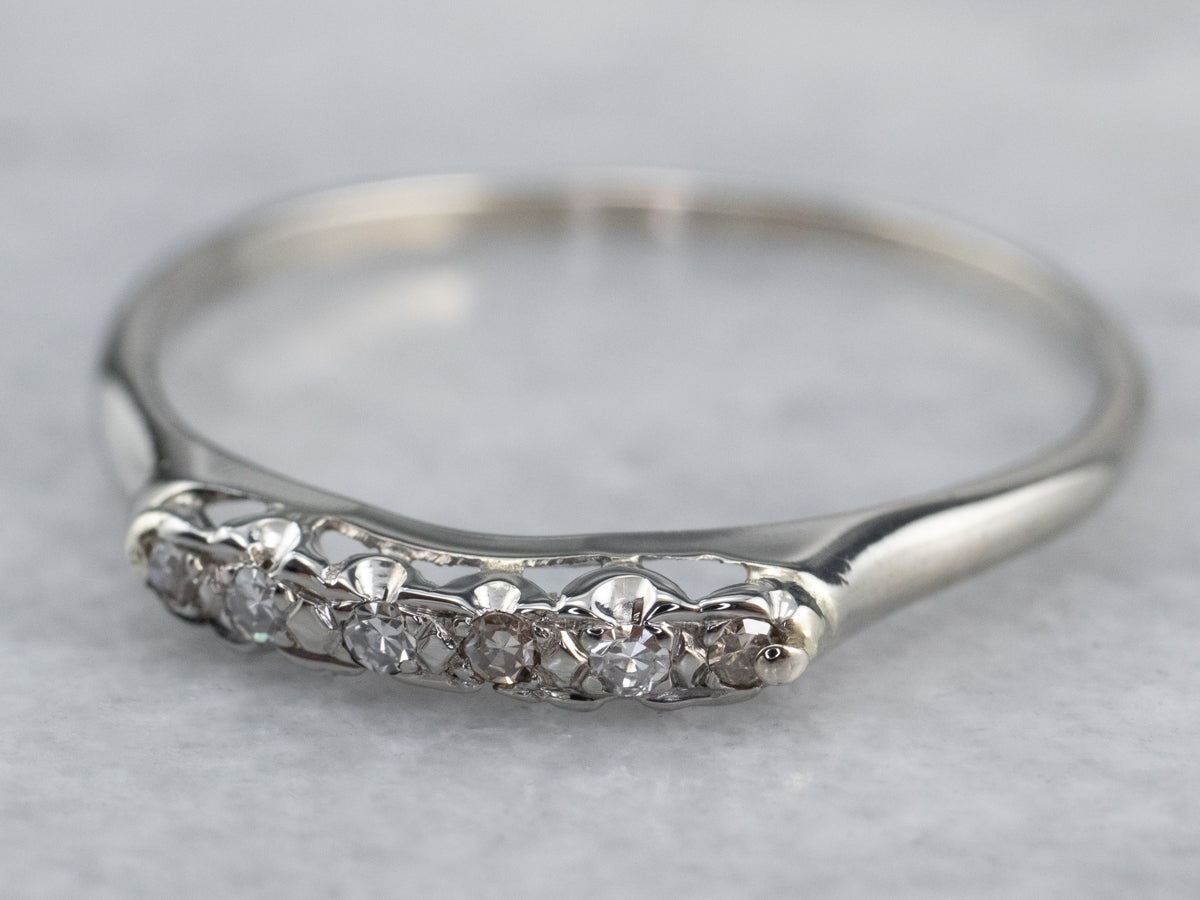 White Gold Vintage Diamond Band