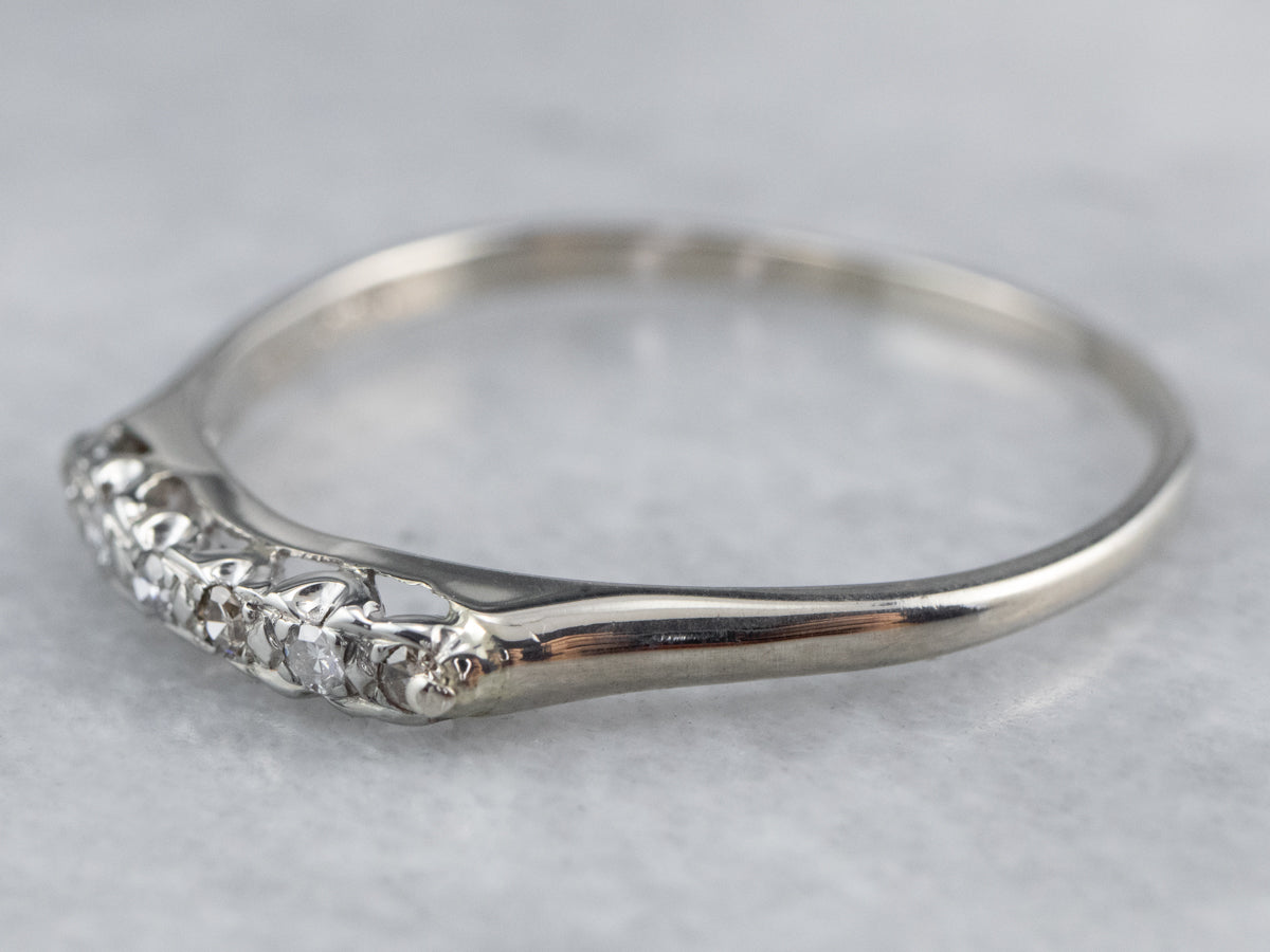 White Gold Vintage Diamond Band