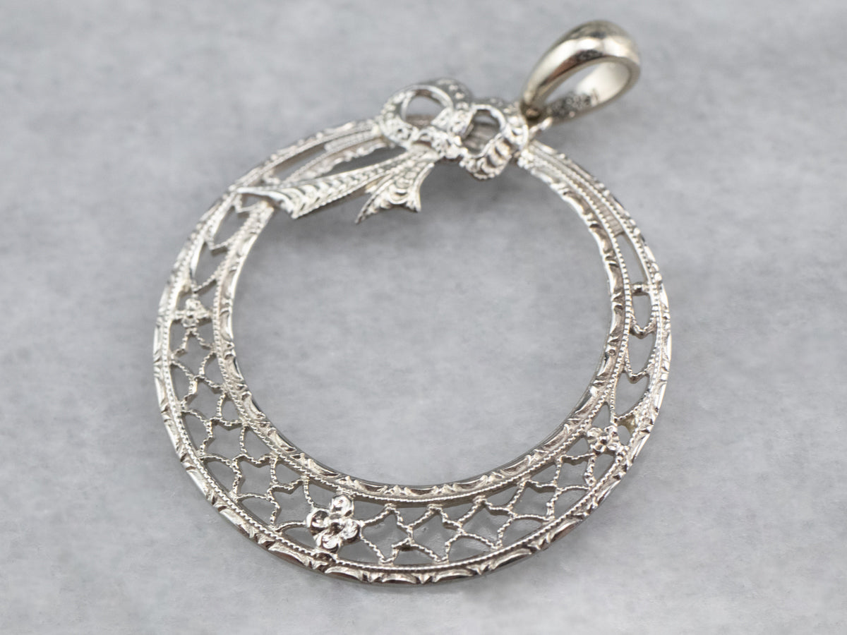 Art Deco Filigree Wreath Pendant