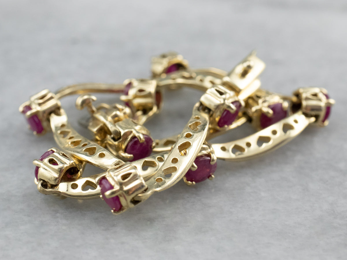 Ruby Gold Curved Link Bracelet