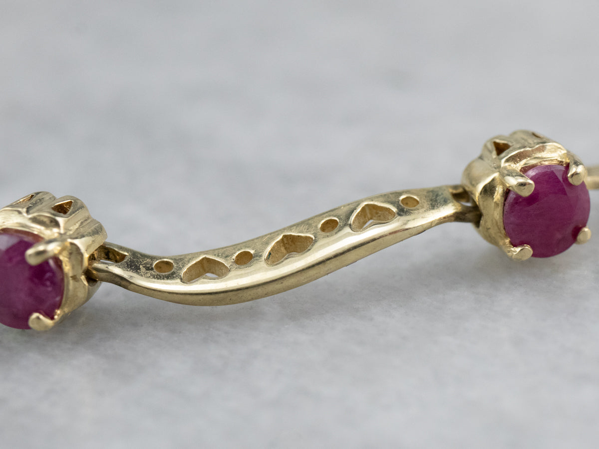 Ruby Gold Curved Link Bracelet