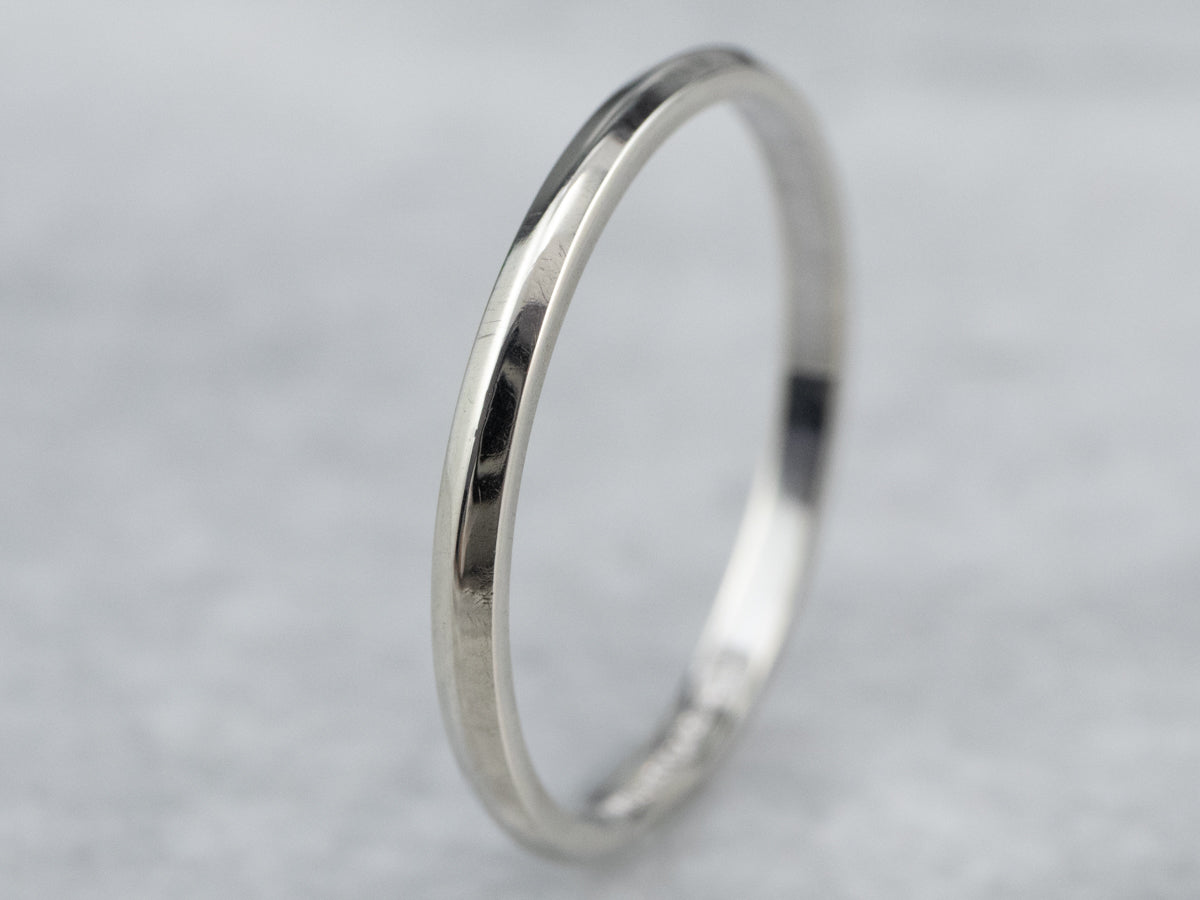 Thin White Gold Band