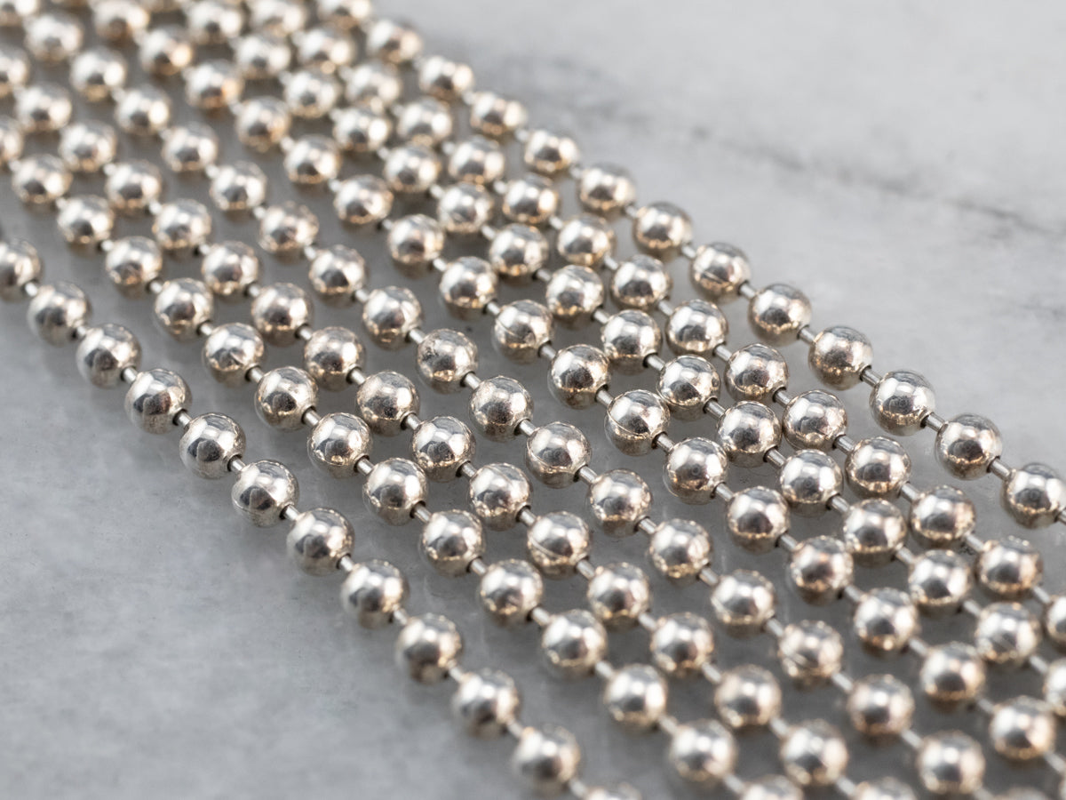 Sterling Silver Beaded Ball Chain