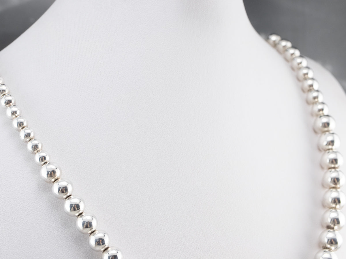 Graduated Beaded Ball Chain Necklace